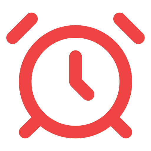 Urgent alarm clock icon for final call to action