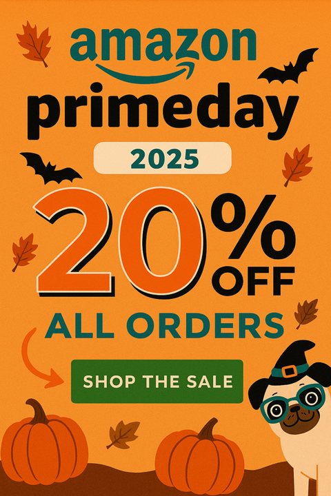 Amazon Prime Day 2025 promotional graphic with vibrant orange background...