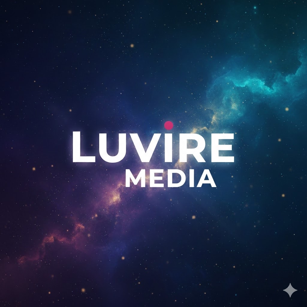 Luvire Media Logo - Cosmic Galaxy Design