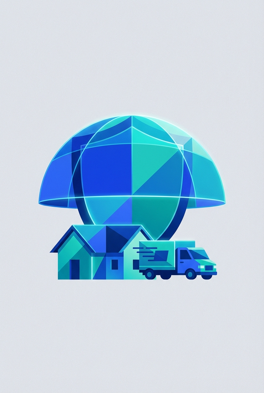 A clean, minimalist illustration of a protective shield over a house and a vehicle, representing asset protection through an LLC structure.