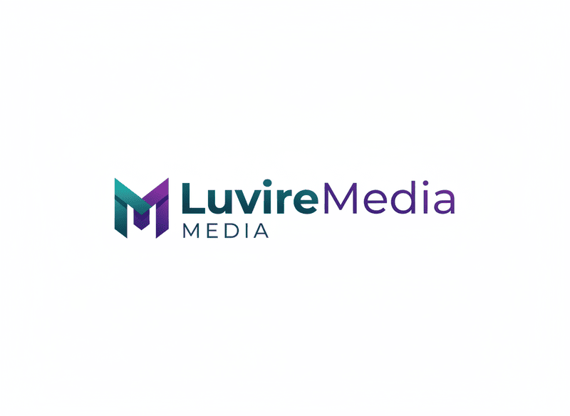 LuvireMedia logo featuring a teal-to-purple gradient on a clean white background