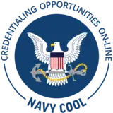 United States Navy COOL credentialing program seal with eagle and anchors
